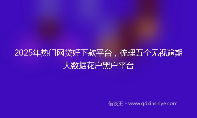 2025年热门网贷好下款平台，梳理五个无视逾期大数据花户黑户平台