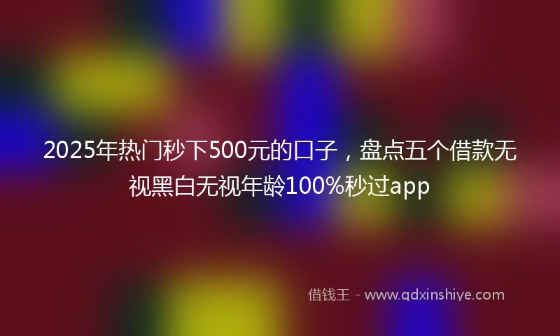 2025年热门秒下500元的口子，盘点五个借款无视黑白无视年龄100%秒过app