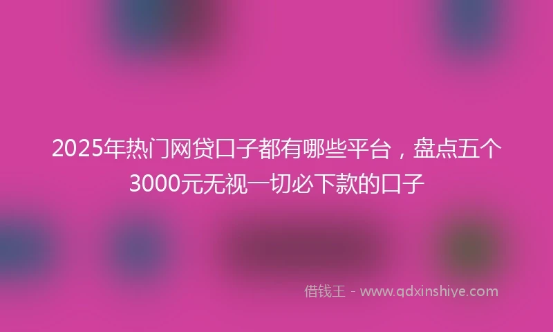 2025年热门网贷口子都有哪些平台，盘点五个3000元无视一切必下款的口子
