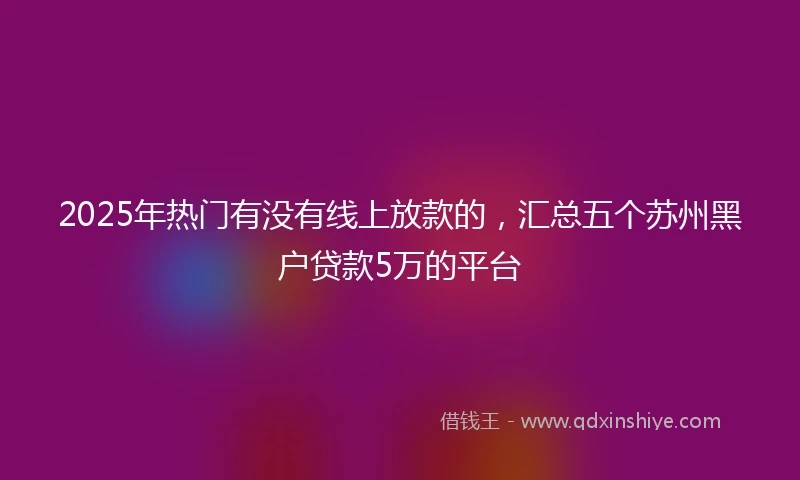 2025年热门有没有线上放款的，汇总五个苏州黑户贷款5万的平台