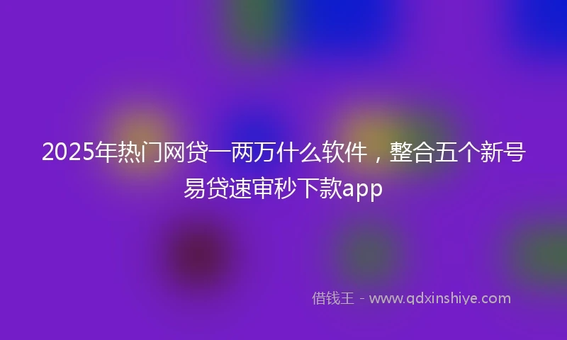 2025年热门网贷一两万什么软件，整合五个新号易贷速审秒下款app