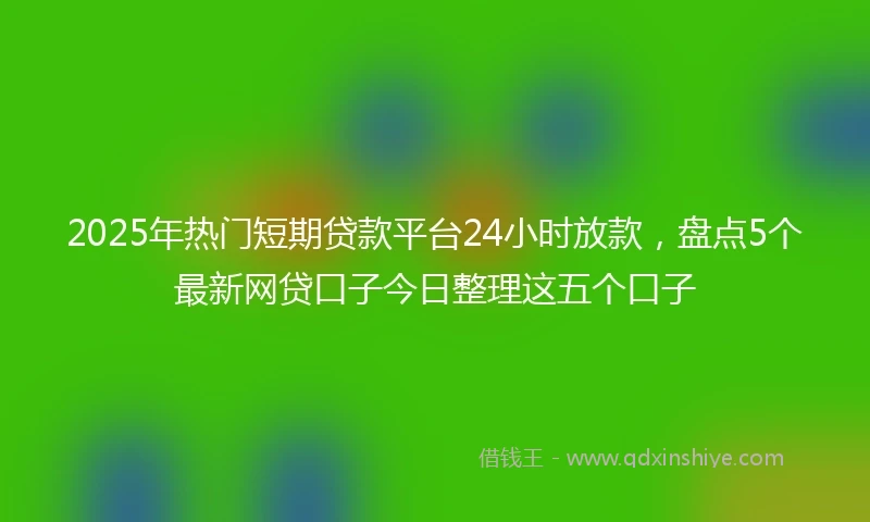 2025年热门短期贷款平台24小时放款，盘点5个最新网贷口子今日整理这五个口子