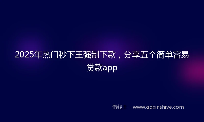 2025年热门秒下王强制下款，分享五个简单容易贷款app