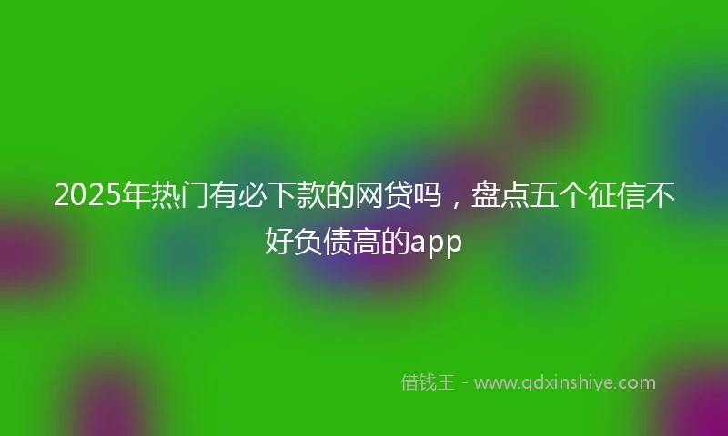 2025年热门有必下款的网贷吗，盘点五个征信不好负债高的app