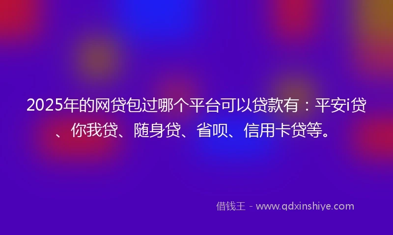 2025年的网贷包过哪个平台可以贷款有：平安i贷、你我贷、随身贷、省呗、信用卡贷等。