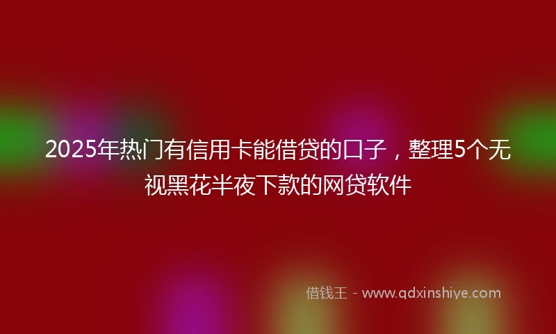 2025年热门有信用卡能借贷的口子，整理5个无视黑花半夜下款的网贷软件