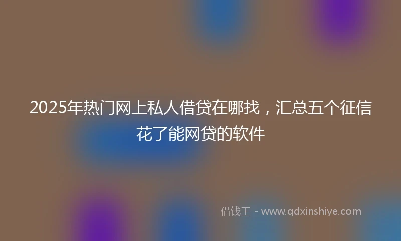 2025年热门网上私人借贷在哪找，汇总五个征信花了能网贷的软件