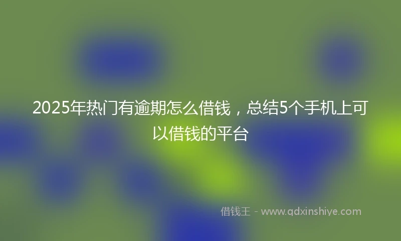 2025年热门有逾期怎么借钱，总结5个手机上可以借钱的平台