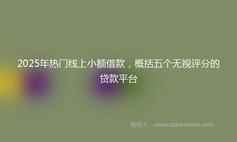 2025年热门线上小额借款，概括五个无视评分的贷款平台