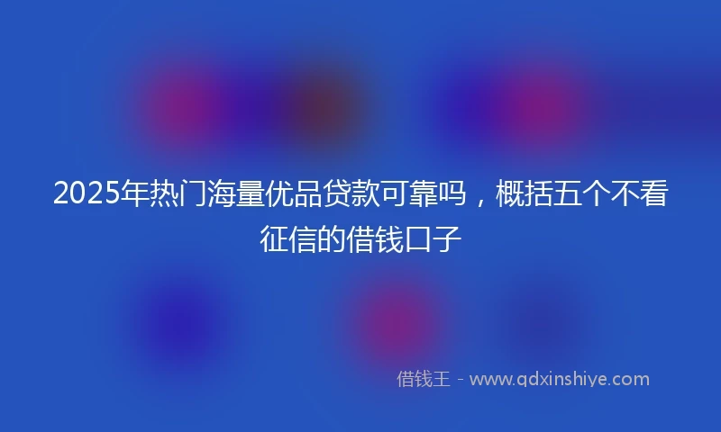2025年热门海量优品贷款可靠吗，概括五个不看征信的借钱口子