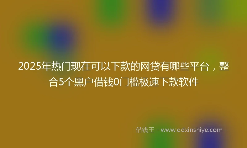 2025年热门现在可以下款的网贷有哪些平台，整合5个黑户借钱0门槛极速下款软件