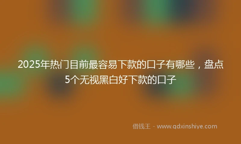 2025年热门目前最容易下款的口子有哪些，盘点5个无视黑白好下款的口子