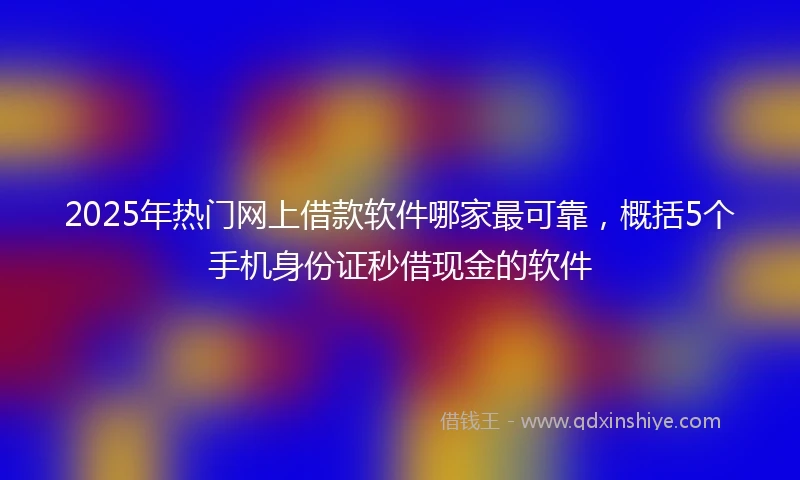 2025年热门网上借款软件哪家最可靠，概括5个手机身份证秒借现金的软件