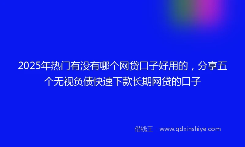 2025年热门有没有哪个网贷口子好用的，分享五个无视负债快速下款长期网贷的口子