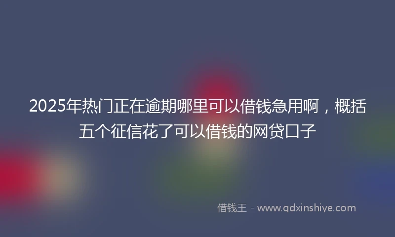 2025年热门正在逾期哪里可以借钱急用啊，概括五个征信花了可以借钱的网贷口子