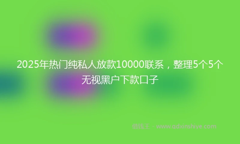 2025年热门纯私人放款10000联系，整理5个5个无视黑户下款口子