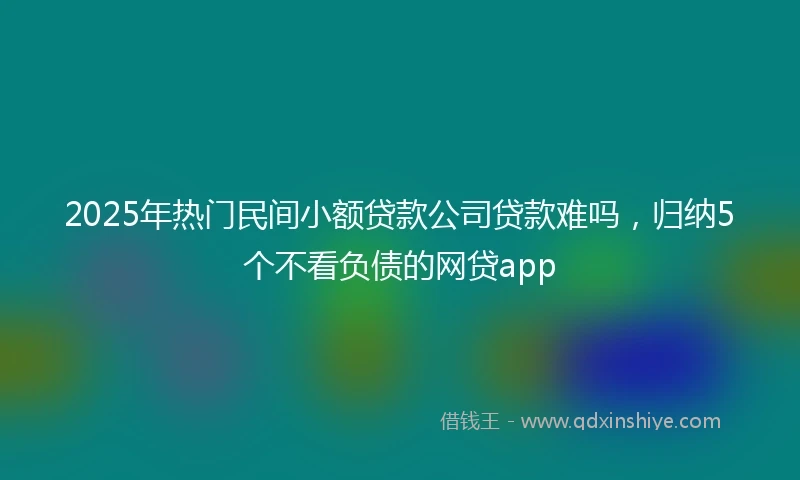 2025年热门民间小额贷款公司贷款难吗，归纳5个不看负债的网贷app
