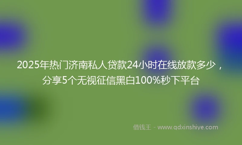 2025年热门济南私人贷款24小时在线放款多少，分享5个无视征信黑白100%秒下平台