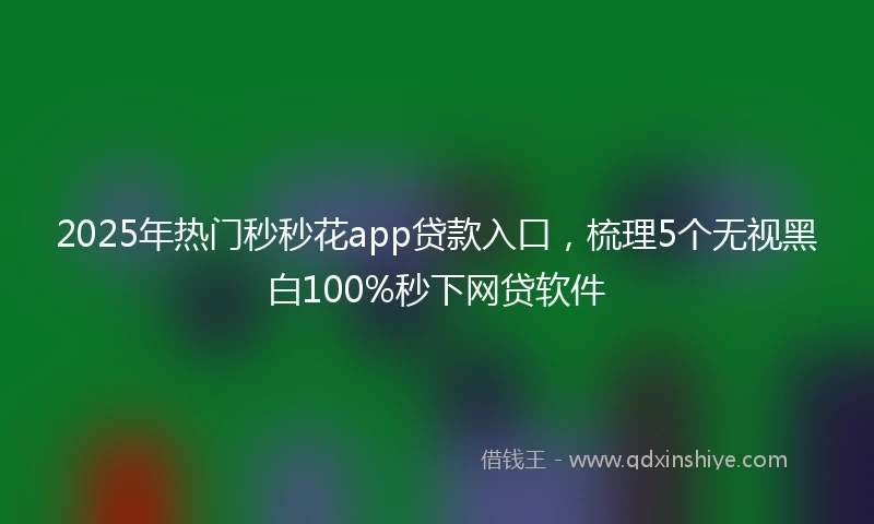 2025年热门秒秒花app贷款入口，梳理5个无视黑白100%秒下网贷软件