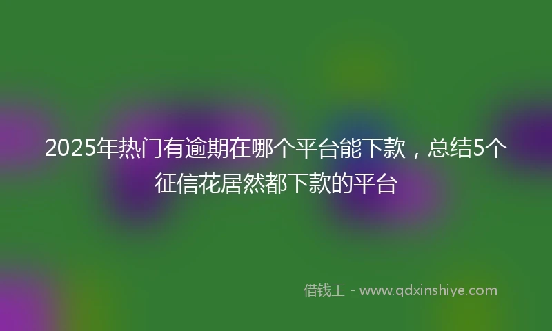 2025年热门有逾期在哪个平台能下款，总结5个征信花居然都下款的平台