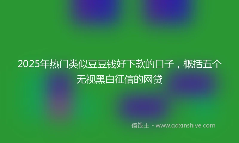 2025年热门类似豆豆钱好下款的口子，概括五个无视黑白征信的网贷