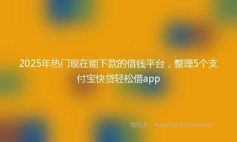 2025年热门现在能下款的借钱平台，整理5个支付宝快贷轻松借app