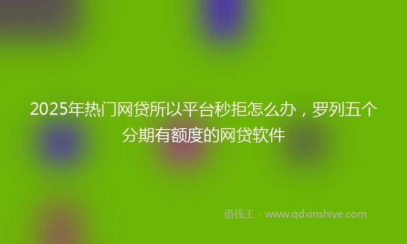 2025年热门网贷所以平台秒拒怎么办，罗列五个分期有额度的网贷软件