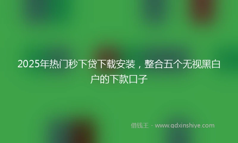 2025年热门秒下贷下载安装，整合五个无视黑白户的下款口子