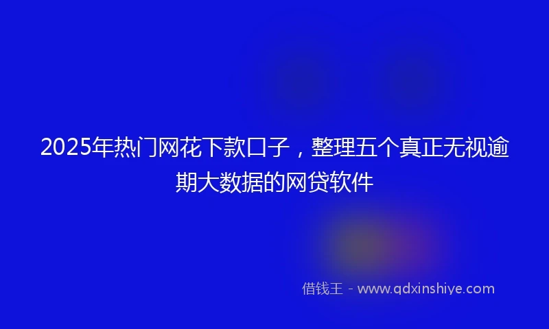 2025年热门网花下款口子，整理五个真正无视逾期大数据的网贷软件
