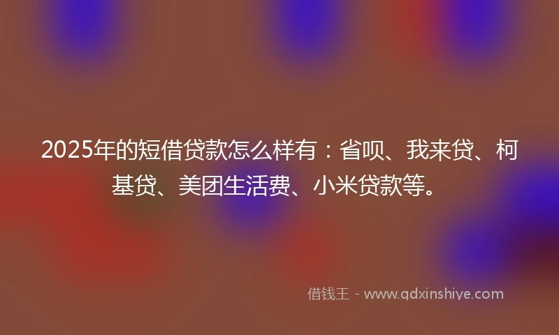 2025年的短借贷款怎么样有：省呗、我来贷、柯基贷、美团生活费、小米贷款等。