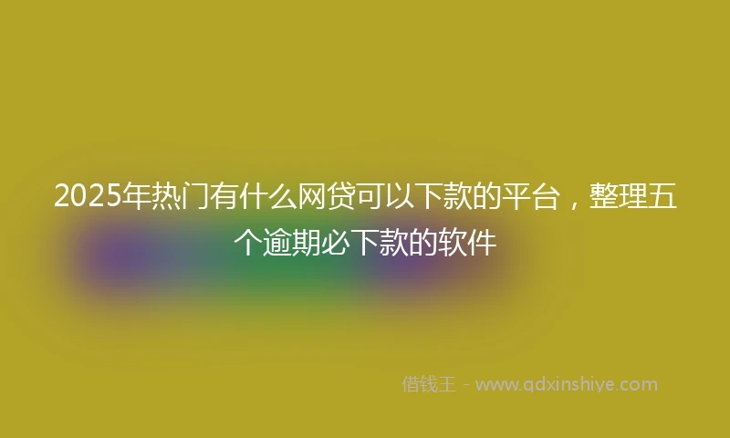 2025年热门有什么网贷可以下款的平台，整理五个逾期必下款的软件