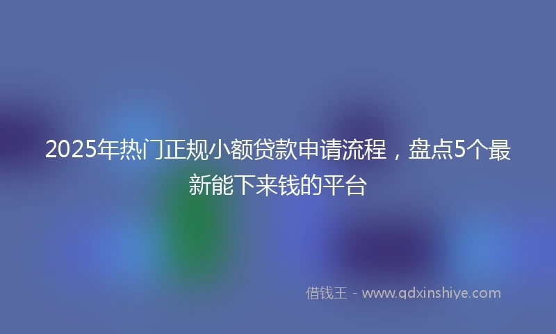 2025年热门正规小额贷款申请流程，盘点5个最新能下来钱的平台