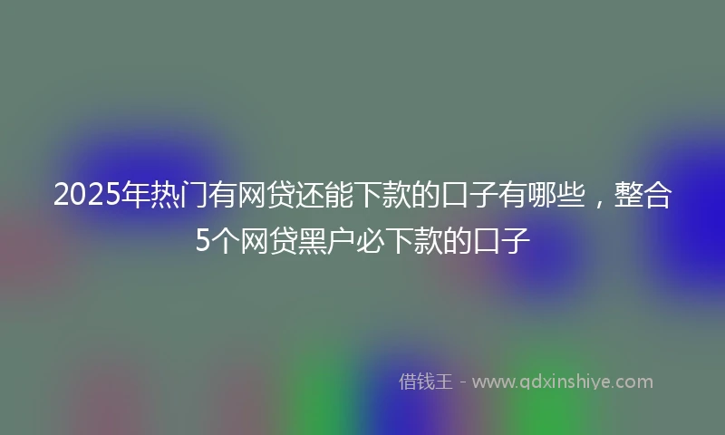 2025年热门有网贷还能下款的口子有哪些，整合5个网贷黑户必下款的口子