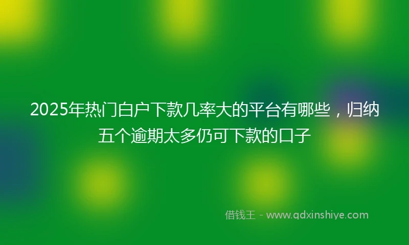 2025年热门白户下款几率大的平台有哪些，归纳五个逾期太多仍可下款的口子