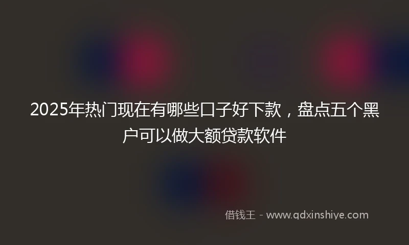 2025年热门现在有哪些口子好下款，盘点五个黑户可以做大额贷款软件