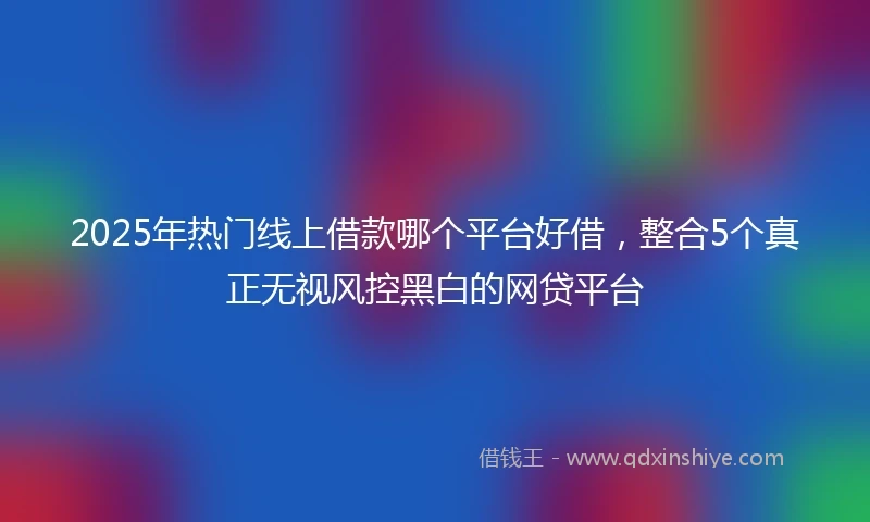 2025年热门线上借款哪个平台好借，整合5个真正无视风控黑白的网贷平台
