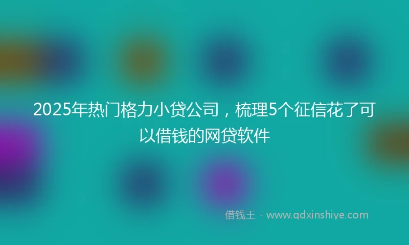 2025年热门格力小贷公司，梳理5个征信花了可以借钱的网贷软件