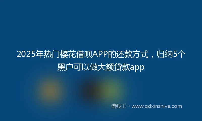 2025年热门樱花借呗APP的还款方式，归纳5个黑户可以做大额贷款app