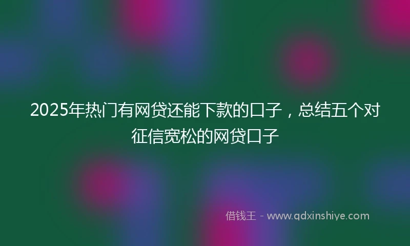 2025年热门有网贷还能下款的口子，总结五个对征信宽松的网贷口子