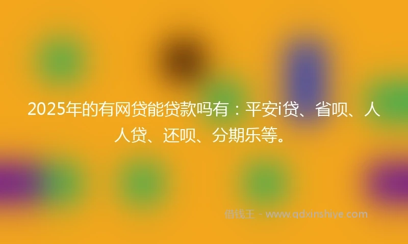 2025年的有网贷能贷款吗有：平安i贷、省呗、人人贷、还呗、分期乐等。