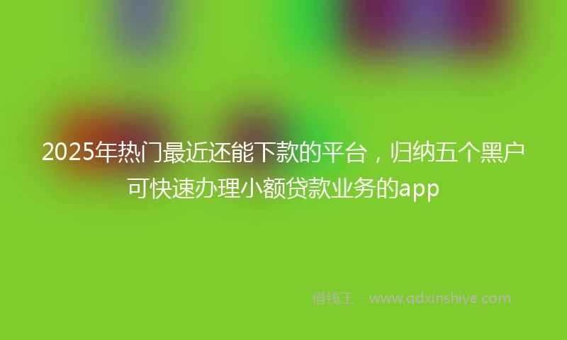 2025年热门最近还能下款的平台，归纳五个黑户可快速办理小额贷款业务的app