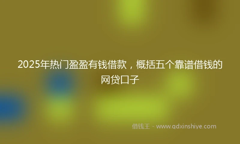 2025年热门盈盈有钱借款，概括五个靠谱借钱的网贷口子