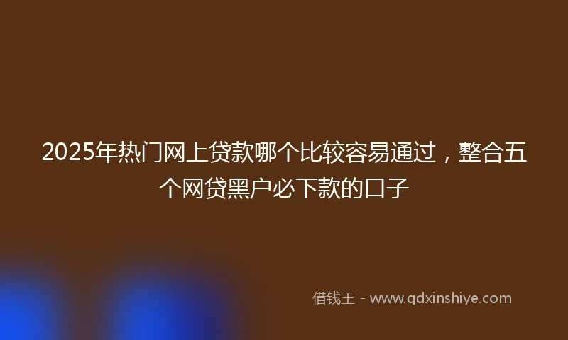 2025年热门网上贷款哪个比较容易通过，整合五个网贷黑户必下款的口子