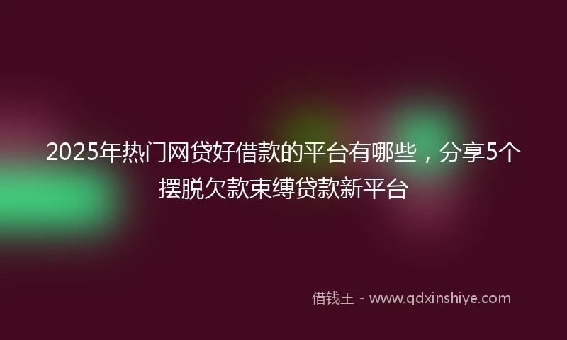2025年热门网贷好借款的平台有哪些，分享5个摆脱欠款束缚贷款新平台