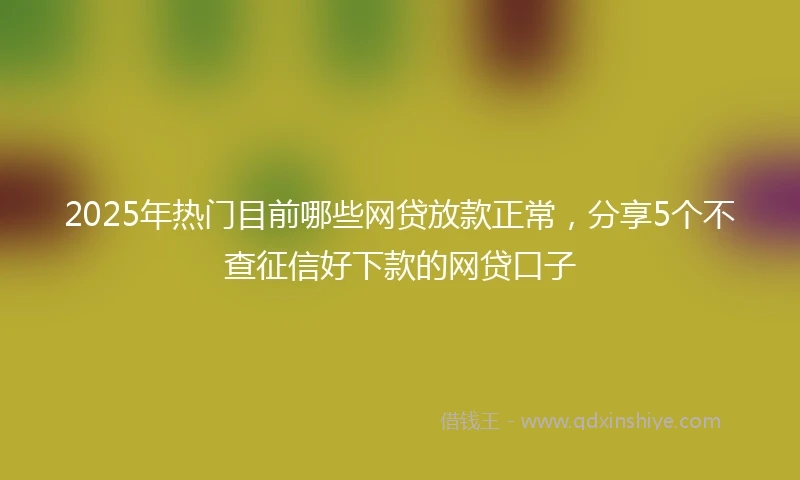 2025年热门目前哪些网贷放款正常，分享5个不查征信好下款的网贷口子