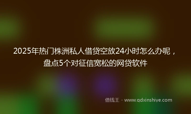 2025年热门株洲私人借贷空放24小时怎么办呢，盘点5个对征信宽松的网贷软件