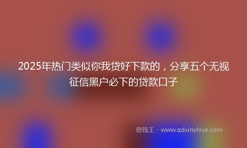 2025年热门类似你我贷好下款的，分享五个无视征信黑户必下的贷款口子