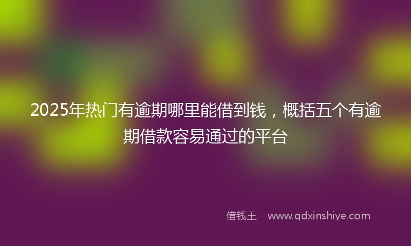 2025年热门有逾期哪里能借到钱，概括五个有逾期借款容易通过的平台