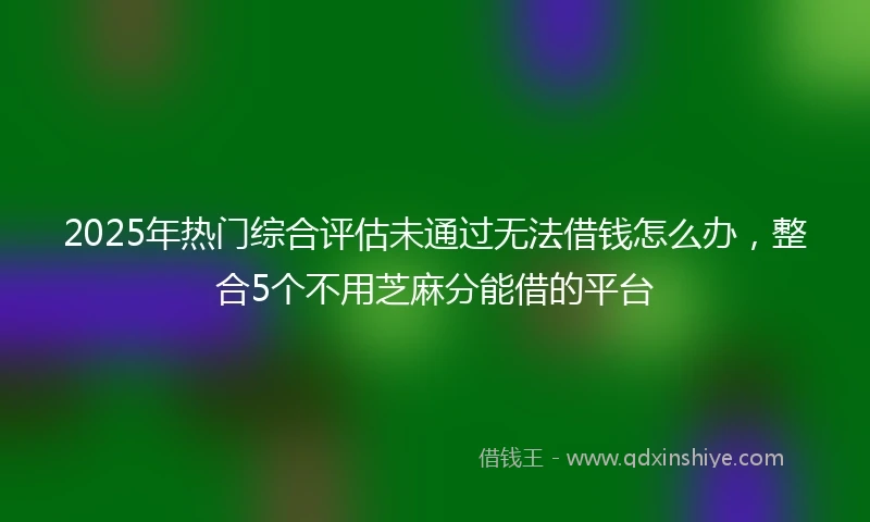 2025年热门综合评估未通过无法借钱怎么办，整合5个不用芝麻分能借的平台