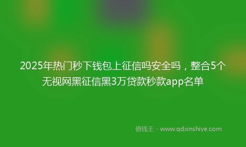 2025年热门秒下钱包上征信吗安全吗，整合5个无视网黑征信黑3万贷款秒款app名单